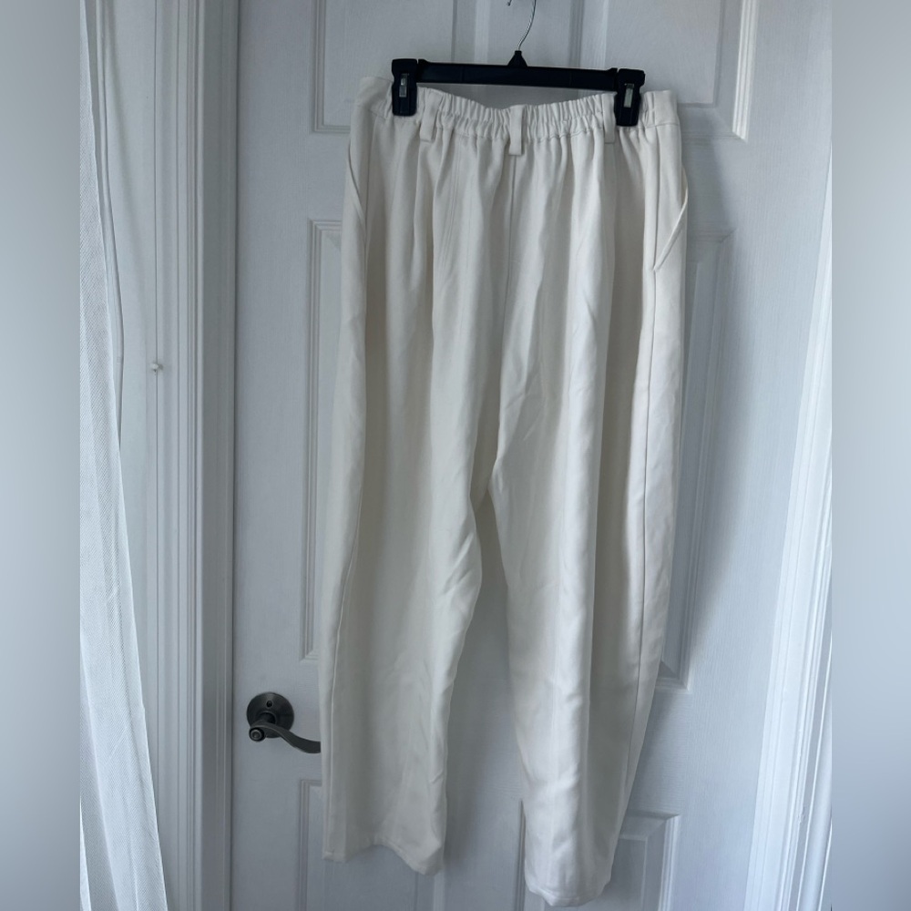 Halara mid rise Elegant White Women's Pants with pockets size Large - Picture 6 of 14
